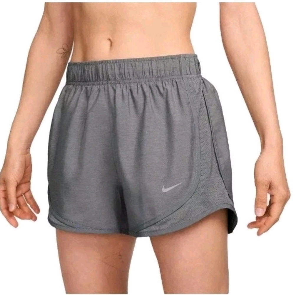 Nike Girls Tempo Gray Running Shorts with Built in Brief Size XS